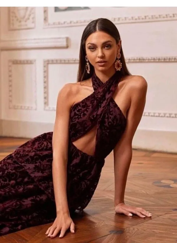 Camilla Burgundy Dress - Alamout The Label - Image 2