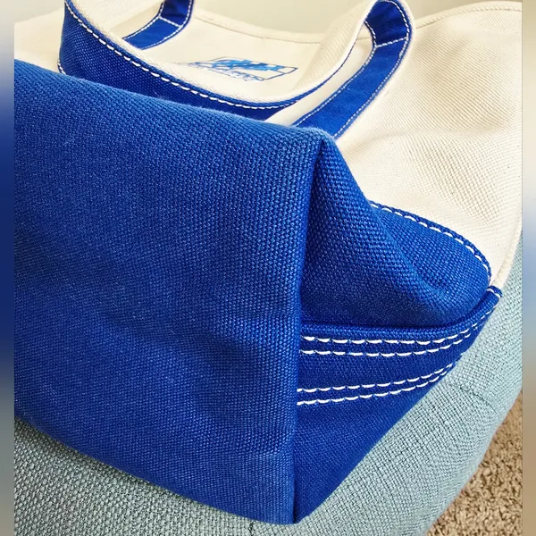 Lands End Canvas Boat Bag Tote Beach Travel Grocery Thrift Carry All Heavy Duty - Image 4