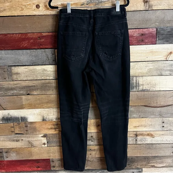 American Eagle Black Distressed‎ Mom Jeans Size 4 - Image 2