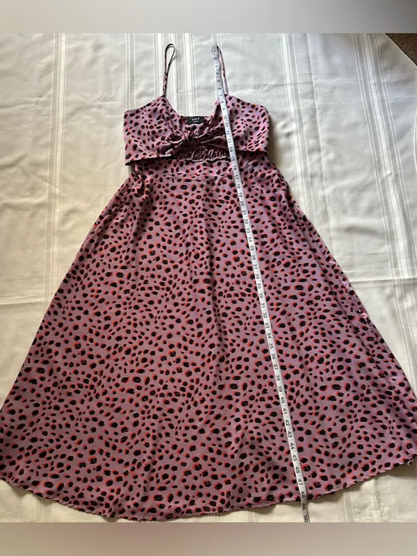 Vici Pink & Black Leopard Print Cutout Knot Maxi Dress Size L - Image 10