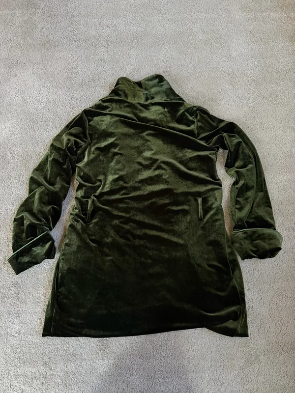 KOC Collection Olive Green Velvet Blazer – Size S - Image 3