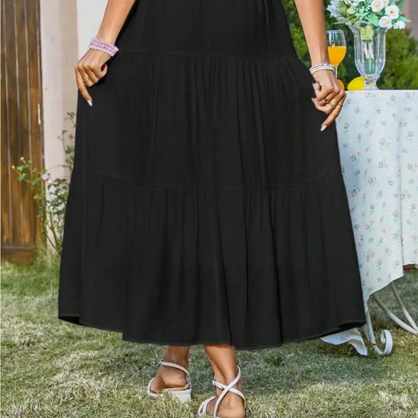 Black FlowyMaxi Skirt - Image 3