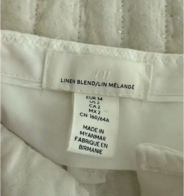 H&M White Linen Trousers - Image 3