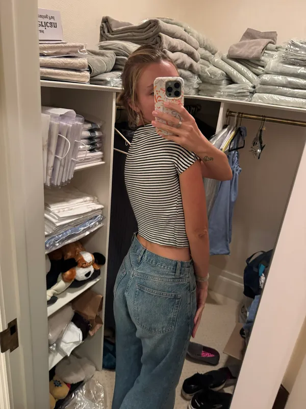 ZARA Black And White Striped T-shirt - Image 3