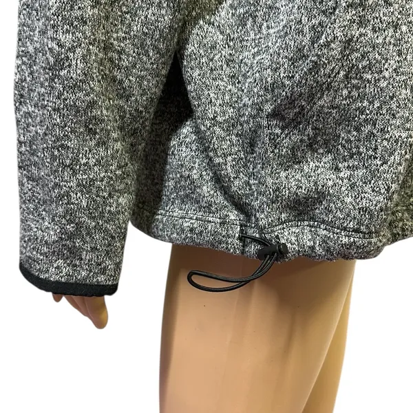 Victorias Secret PINK Heather Gray Quarter Zip Kangaroo Pocket Knit Sweatshirt M - Image 7
