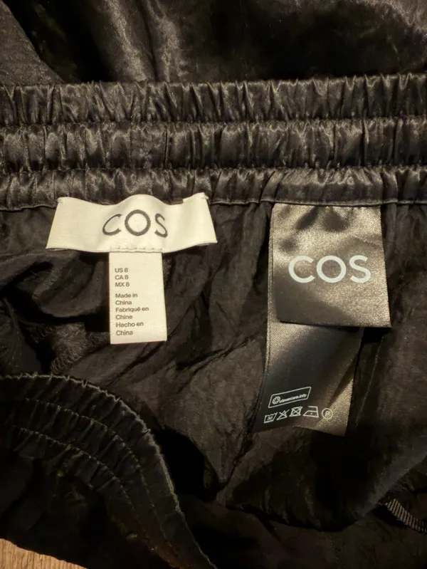 COS Black Wide-Leg Jacquard Pants size 8 - Image 6