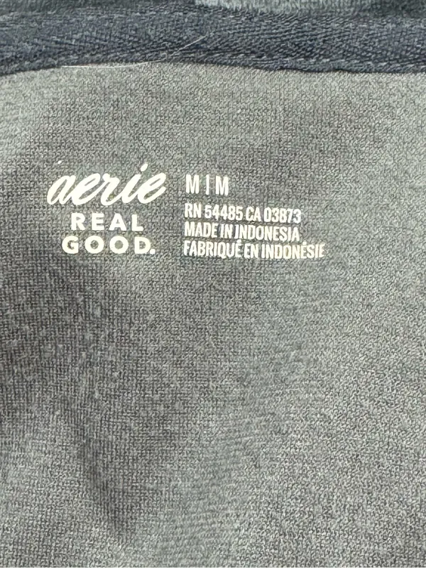 Aerie Dreamy Velour Cropped Zip Up Hoodie Dark Grey Women’s Medium - Image 3