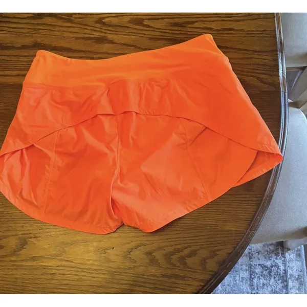 New‎ Boutique Women High Waist Running Shorts Large Orange Pocket Gym Active - Image 2