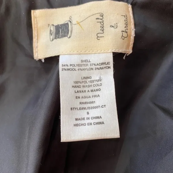 Anthropologie Needle & Thread  Jacket‎ Small - Image 5
