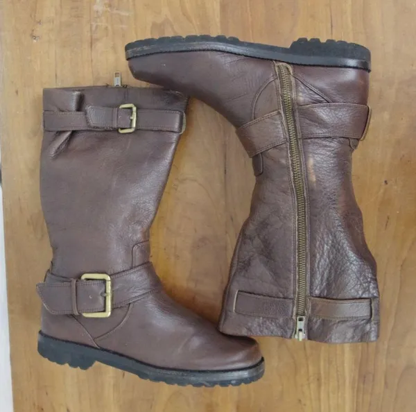 Kenneth Cole Gentle Souls Leather Side Zip Moto Fashion Boots Size 7M - Image 4