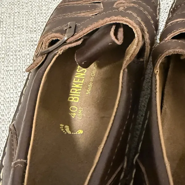 Birkenstock Brown Leather Footprints Madeira Fisherman Sandal Shoe Size L9/M7 - Image 3