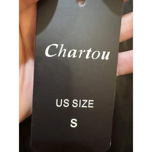CHARTOU Women PU Faux Leather Sleeveless Elegant Flowy Long Dress Size Small - Image 6