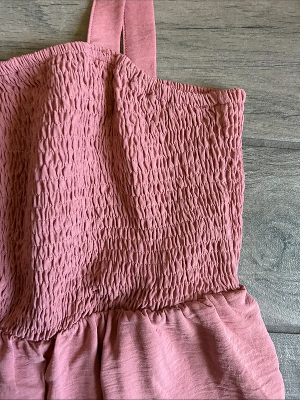 Smocked Strap Wide-Leg Jumpsuit - Pink - Image 3