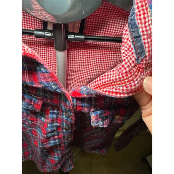 Abercrombie & Fitch Women's Plaid Flannel Long Sleeve Shirt, Size S - Image 7