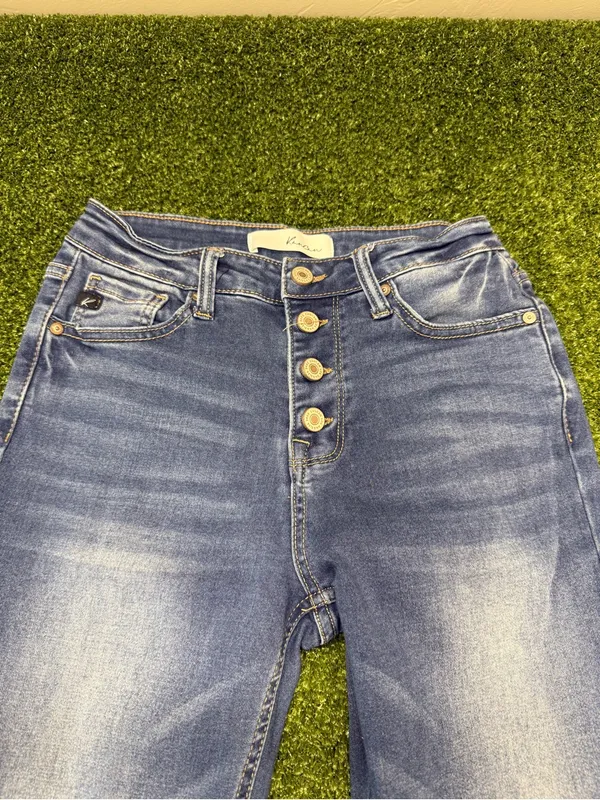 KanCan High Waisted Bootcut Jeans Stretch Medium Stone Wash Button Fly 5/26 - Image 3