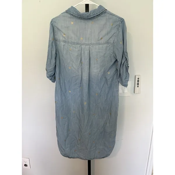 Cloth And Stone Chambray Mini Dress Gold Dotted - Image 7