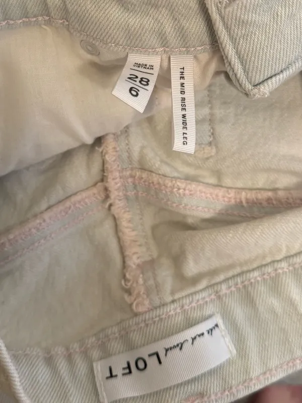 Loft Mid Rise Wide Leg Jeans in‎ Washed Pink - Image 5