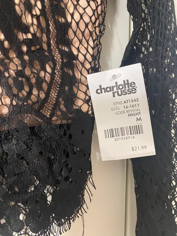 Charlotte Russe Black lace shirt - Image 3