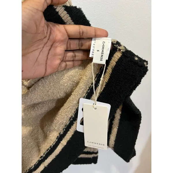 Commense NWT Women Small Tan Knit Open Front Cardigan Quiet Luxury Old Money - Image 7