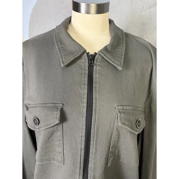 Civil‎ Society Olive Shirt Jacket XL Soft Brushed Stretch Twill Utility Layer - Image 7