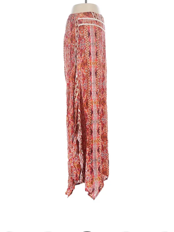 Earthbound Bohemian Wide-Leg Printed Pants - Red Multi - Image 3
