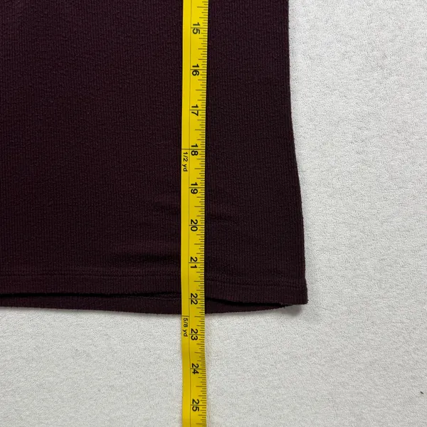 Wilfred Free Aritzia Ribbed Henley Long Sleeve Top Purple Maroon Size Small - Image 5