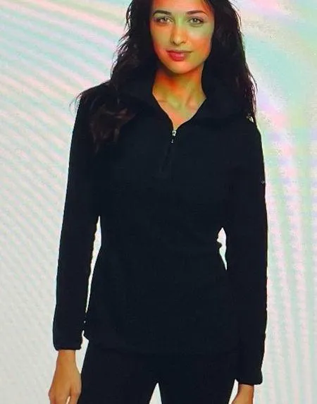Columbia black fleece 1/4 zip closure logo on the back sweatshirt, size M top - Image 2