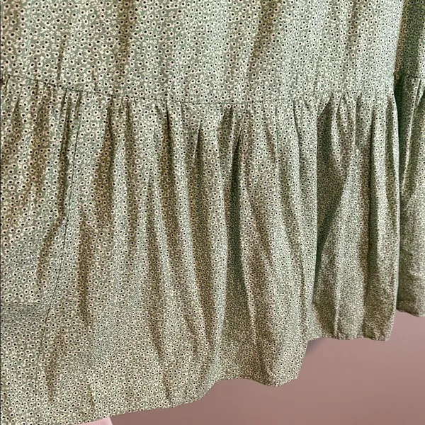 H&M Green Floral 3/4 length Raglan Balloon Sleeve M Cottagecore Prairie Feminine - Image 5