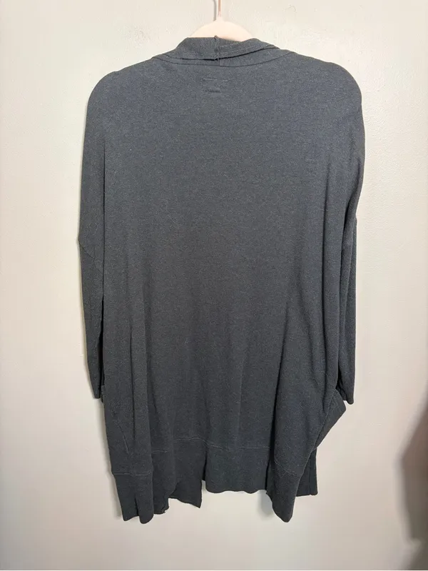 Pact Organic Cotton Open Front Cardigan Cocoon Dolman Pockets Charcoal Gray XS/S - Image 5