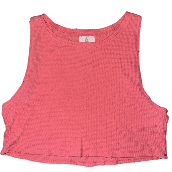 OFFLINE By Aerie Wow! Waffle Tank Top size small color rose pink soft shirt Euc - Image 6