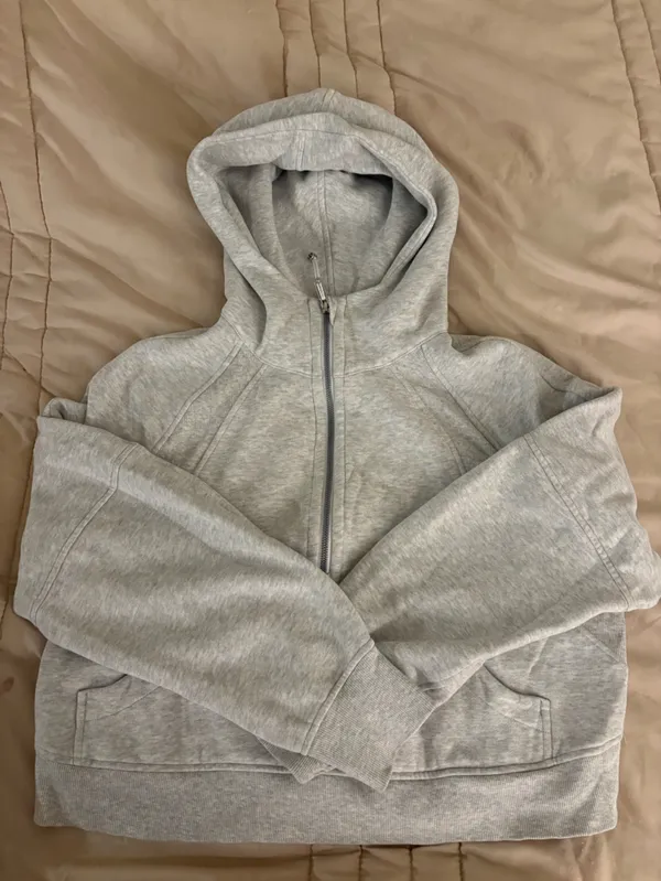 Lululemon Women's Light Gray Scuba Evolve Oversized Half-Zip Hoodie - Image 2