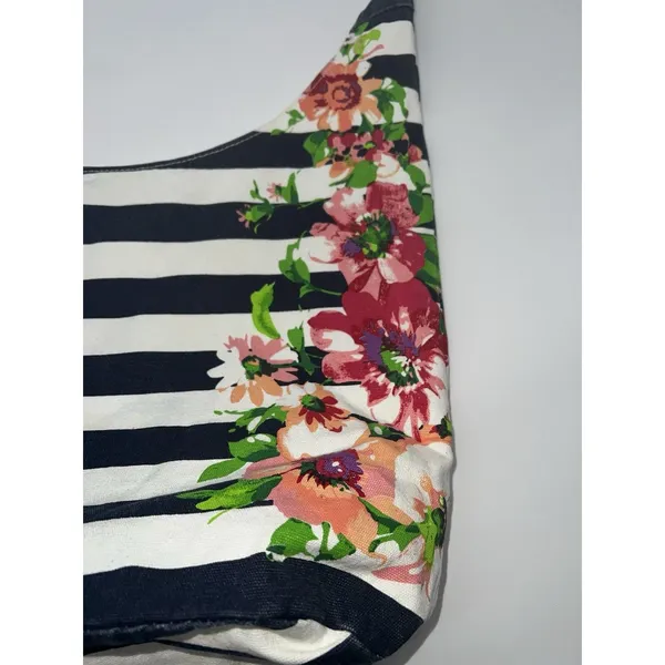 Floral and Striped Cabo Hobo Bag Purse Boho Peace Festival Hippie Artsy Vacation - Image 4