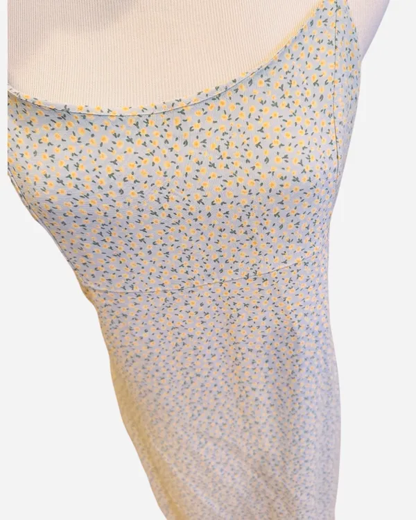 RARE Brandy Melville Blue Yellow Ditsy Floral Dress Slip Dress Tie Back S M - Image 5