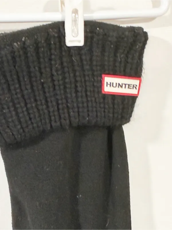 Hunter L17511 Cardigan Knit Cuff Welly Unisex Tall Black Socks Size Large - Image 2