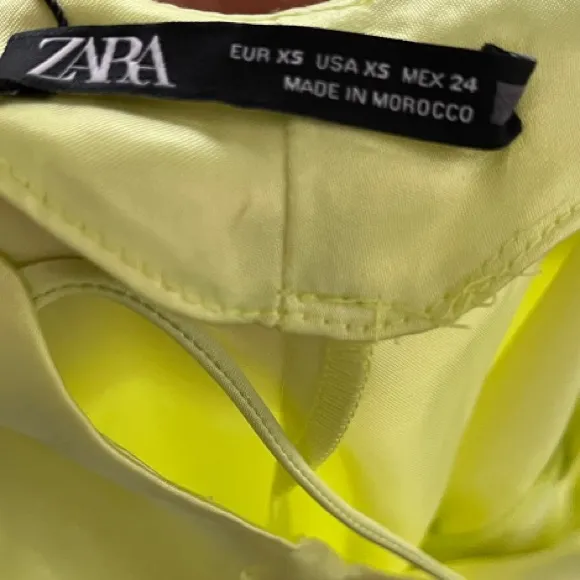 Zara Satin lime green dress Xs - Image 11