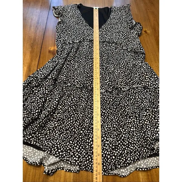 Altar'd State Black White Polka Dot Tiered Fit & Flare Mini Dress Size XS - Image 7