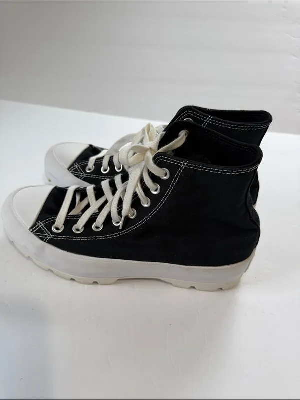 Converse women’s Black & White High-Top Chuck Taylor Sneakers - Image 3