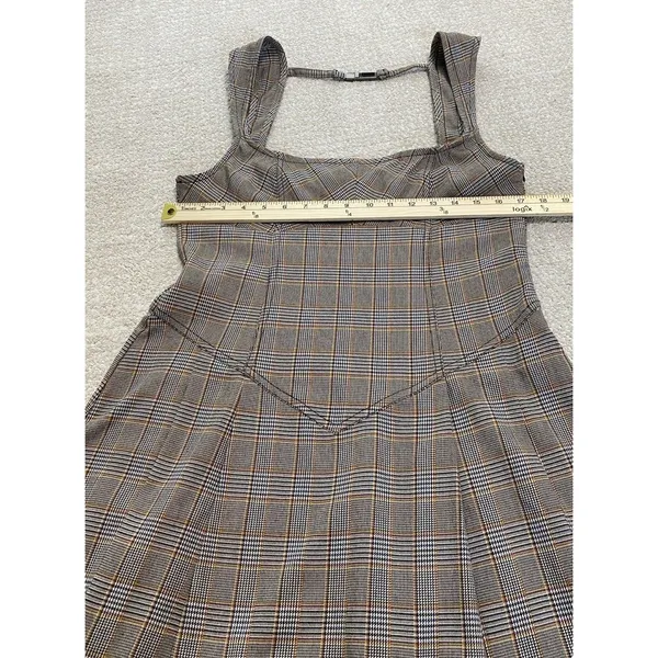 BDG Plaid Fit & Flare Mini Sleeveless Open Back Dress Size L - Image 6