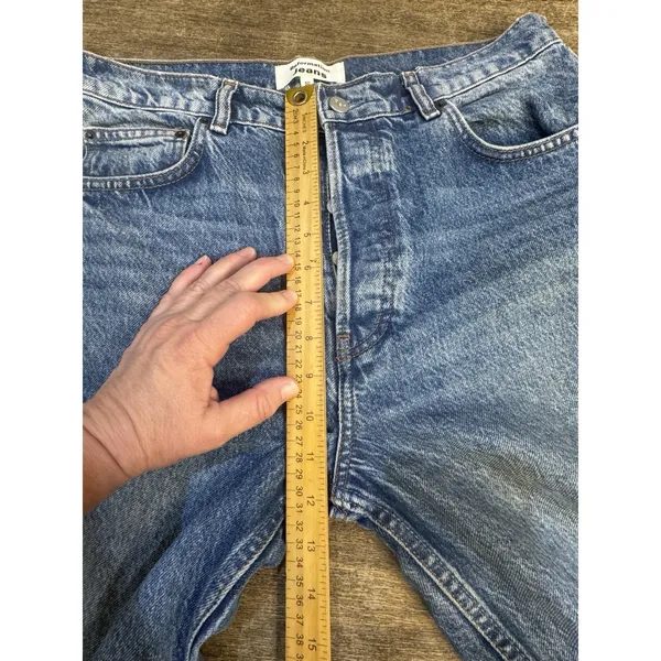 Reformation High Rise Straight Leg Medium Wash Jeans In Shasta Blue Size 30 - Image 10