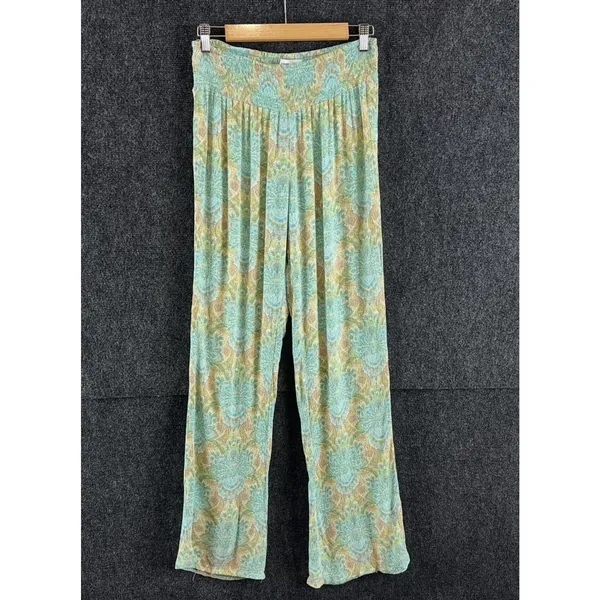 O'Neill Women's Boho Paisley Smocked Waist Viscose Wide Leg Beach Pants Size L - Image 2