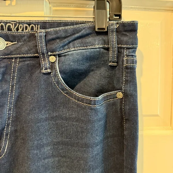 Rock and‎ Roll Denim High Rise Flare Leg Bell Bottom Frayed Jeans Size 30 x 32 - Image 3