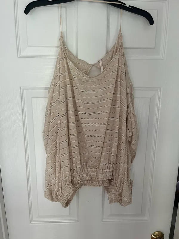NWT Free People Azalea Cream Crochet Eyelit Oversized Shirt - Image 5