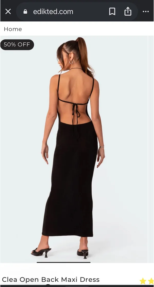 Edikted Open Back Maxi Dress - Image 2