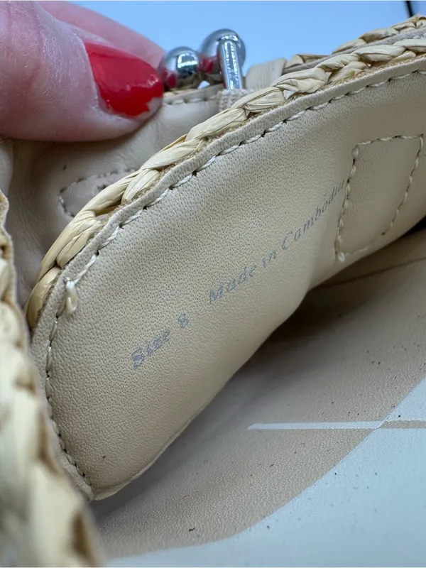 Anthropologie Dolce Vita Size 8 Shauny Crystal Buckled Slide Sandals Tan Beige‎ - Image 5