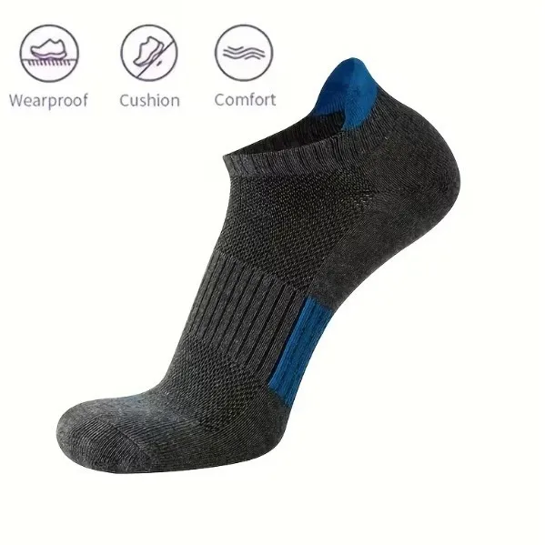 Colorful Unisex Cushioned Boat Socks 5 Pairs Tab Low Cut High Quality NEW - Image 6