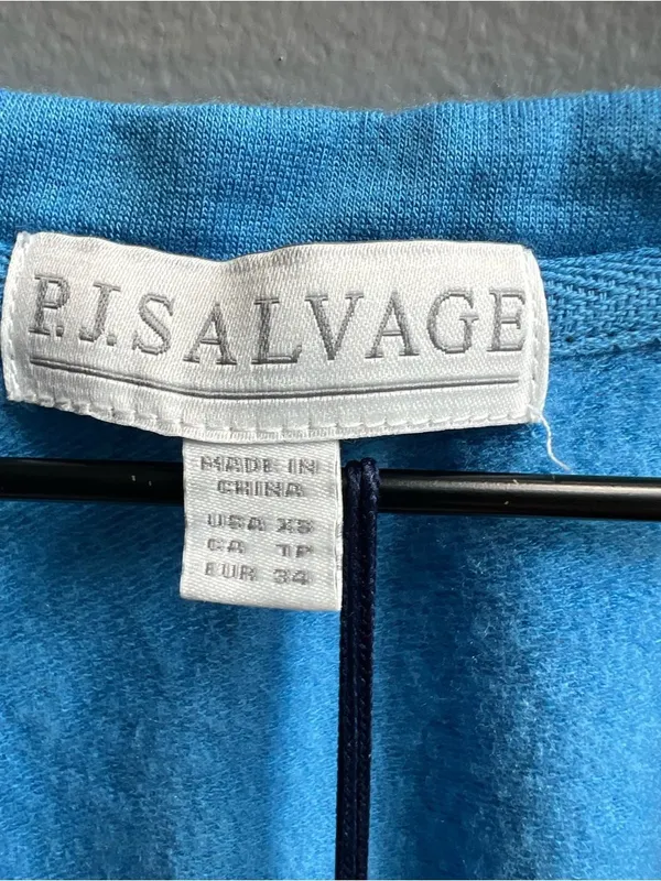 PJ Salvage Women's Cozy V-Neck Tank and Lounge Pants Set Electric Blue XS - Image 4