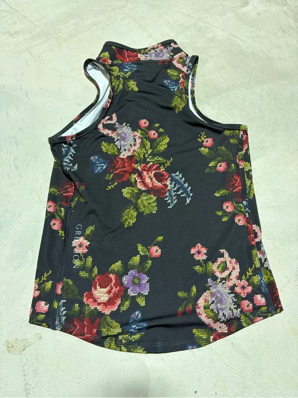 Greyson Floral Zip-Front Sleeveless polo golf Top small - Image 8