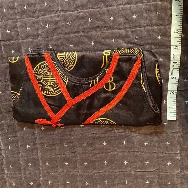 Chinese Style Satin Fold over Blouse Clutch - Image 3