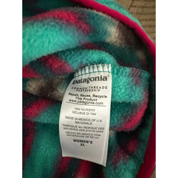 Patagonia Synchilla Fleece Pullover Women's XL Aztec Southwestern Teal Pink - Image 6