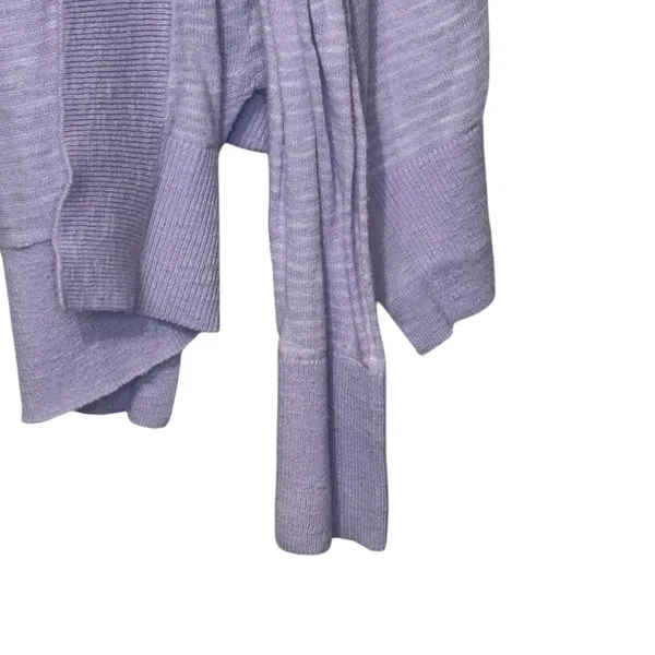 Gap Womens Sweater Open Cardigan Long Sleeve Lavender White Striped Slub Large - Image 5